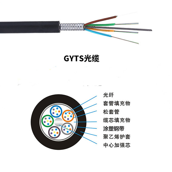 grado GYTS-8B1.3 al aire libre del portador de cable de fribra óptica del solo modo de 8 bases