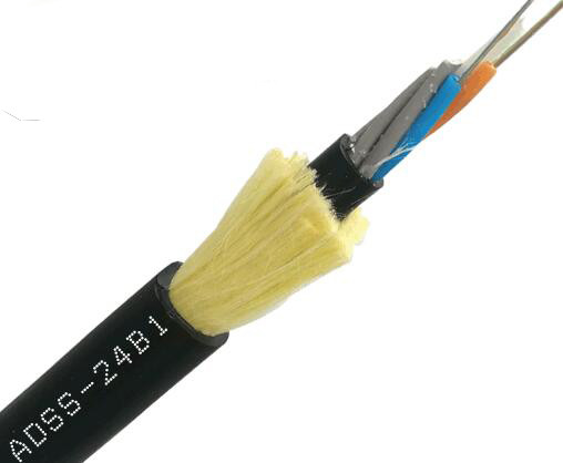 Cable de la fibra de G652D ADSS todo el cables aéreo óptico autosuficiente de la fibra de la base del dieléctrico 24
