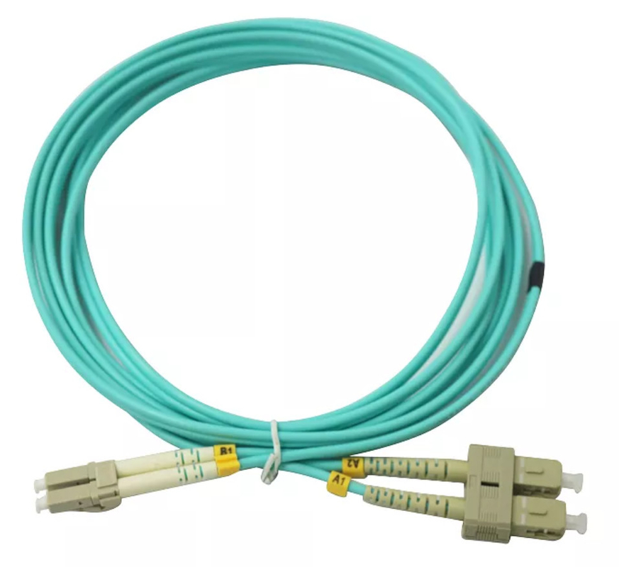 metro LC del cordón de remiendo de la fibra óptica OM3 de 3.0m m 3 al cable a dos caras con varios modos de funcionamiento del remiendo de la fibra óptica del SC