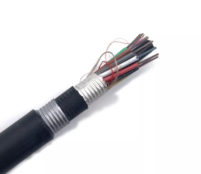 Entierro directo cable de fribra óptica GYTA blindado monomodo 144 funda doble base