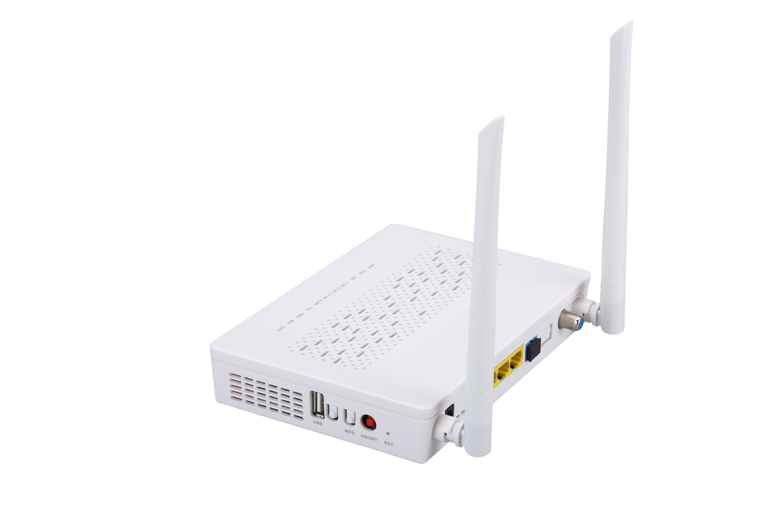 Frecuencia 2.4G del aumento del modo 5DBI de los POTES CATV 2T2R del Ontario 3FE 1GE WIFI de TX 1310nm RX 1490nm FTTH ONU