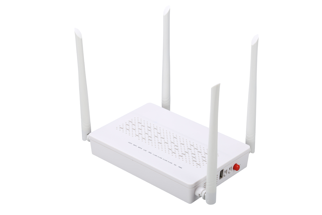 Fibra del solo modo del SC del módem de los POTES CATV GPON ONU de 4GE 2.4G/de 5G WIFI sola