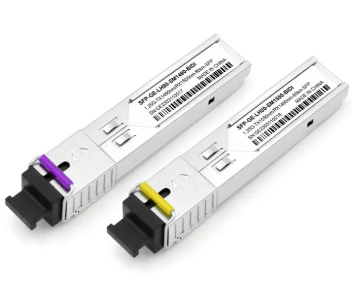 fabricante del OEM del conector BIDI del SC del transmisor-receptor 1490/1550nm de la fibra óptica de 1.25G los 80km SFP