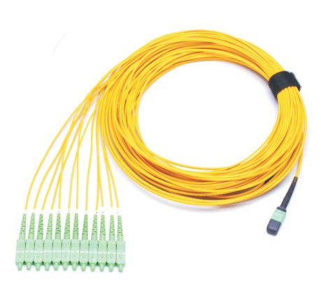 Fibra óptica MPO OFNR SM MPO del UPC al conector del SC del FANOUT del LC 12F