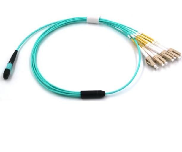 longitud de onda de la prueba del FANOUT LSZH 1310nm de la base OM3 milímetro de los 2M Fiber Optic MPO 8