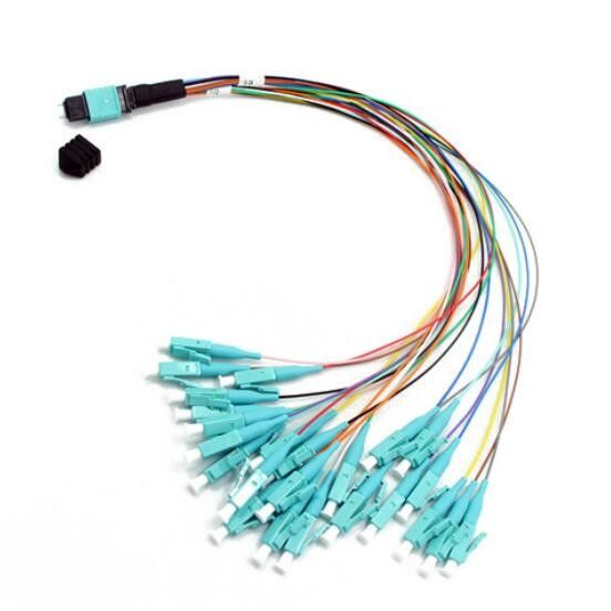 Fibra óptica MPO, 0.9m m MPO del milímetro de la base OM3 24 al cable de la fibra del LC
