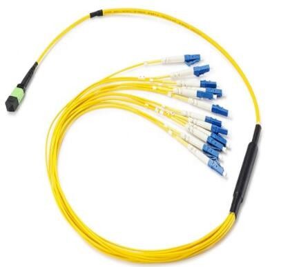 12 conector de la fibra óptica de la base MPO, MTP al cable del remiendo de la fibra óptica del LC