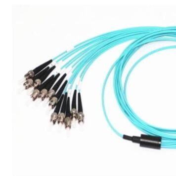 Cable de alta densidad del tronco de MPO, MPO al tipo de fibra óptica del cordón de remiendo del ST OM3