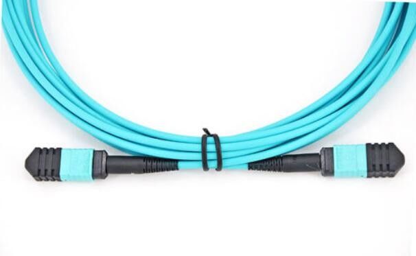 10g fibra con varios modos de funcionamiento femenina del tronco OM3 de la base del material MPO 8 del cable de fribra óptica LSZH