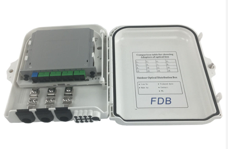 Caja terminal óptica de red de 8 corazones, unidad de la distribución de la fibra óptica del ABS
