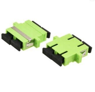 Adaptador a dos caras de cerámica del verde lima OM5 del SC del LAN RoHS del adaptador FTTX del cable de fribra óptica