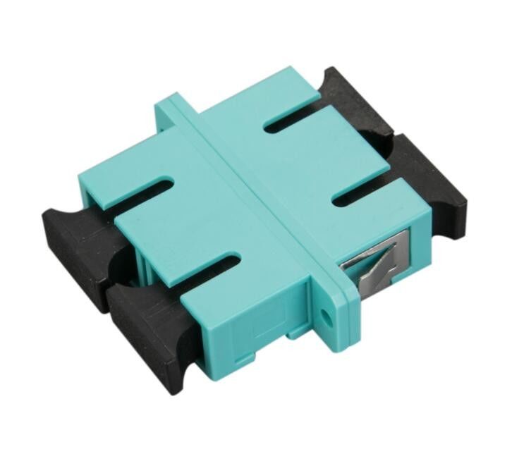 Metal de soldadura del SC milímetro OM3 DX de la aguamarina del adaptador de red de la fibra óptica con el reborde