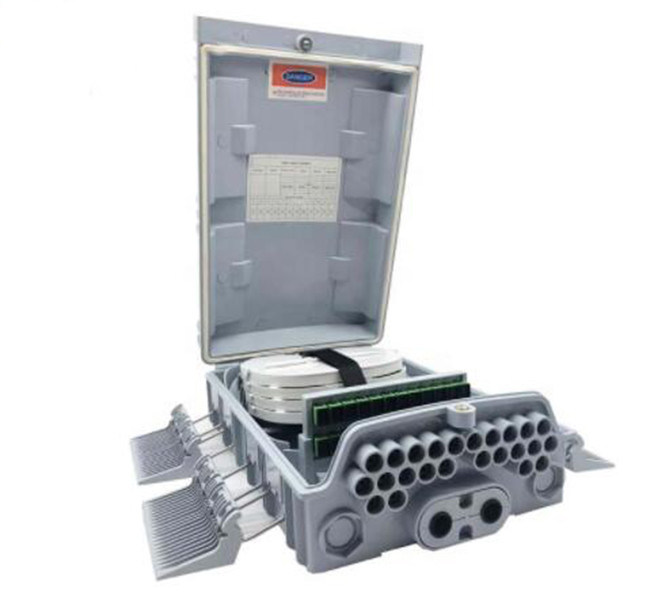 COLOR al aire libre del GRIS de la caja de distribución de la fibra óptica de la base del ABS 24 de DistributionPC de la fibra óptica IP65