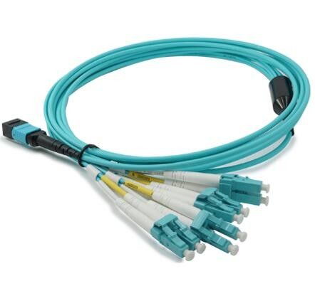 PC de fibra óptica APC del cable del cordón de remiendo del duplex 8F de Mpo Lc los 5m polaco