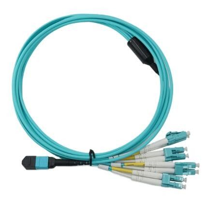 PC de fibra óptica APC del cable del cordón de remiendo del duplex 8F de Mpo Lc los 5m polaco