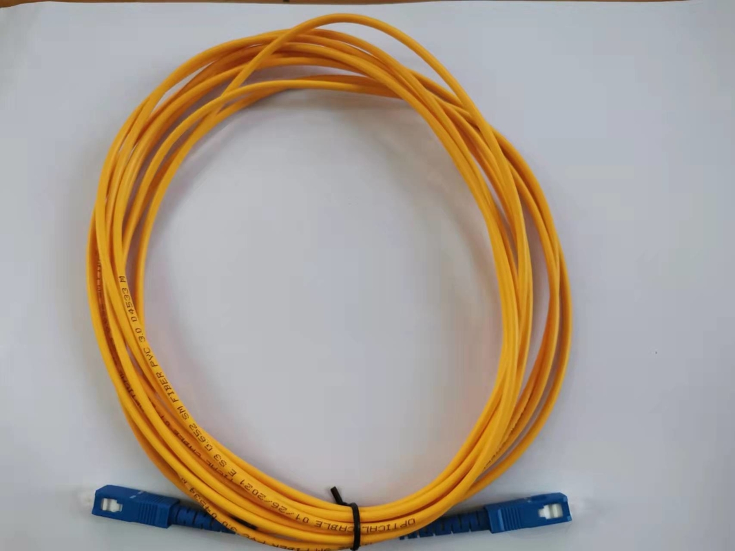 diámetro unimodal del SC UPC 3.0m m del simplex del cordón de remiendo de la fibra óptica del PVC de los 5m