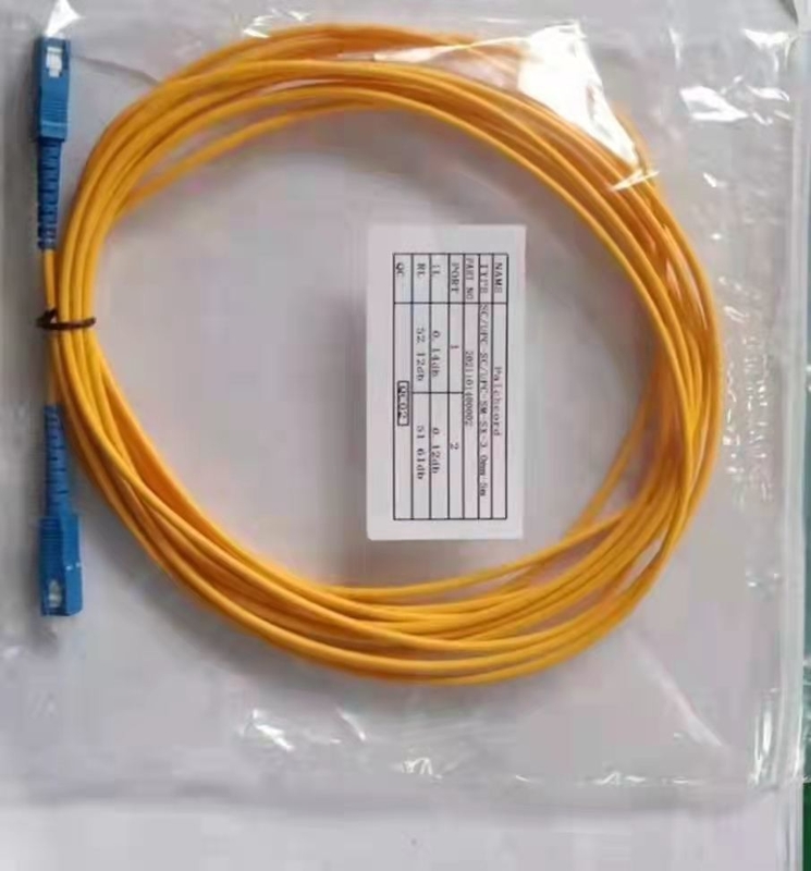 diámetro unimodal del SC UPC 3.0m m del simplex del cordón de remiendo de la fibra óptica del PVC de los 5m