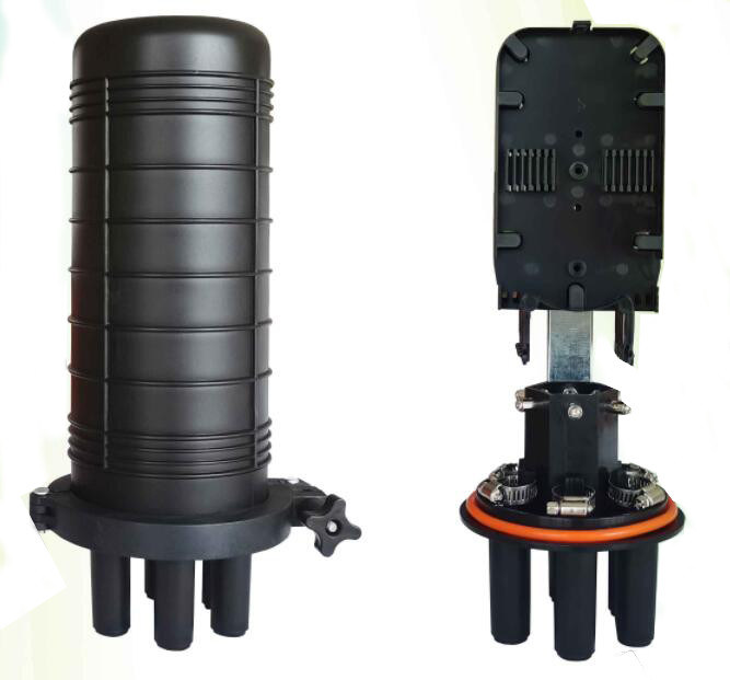 Color negro material de 6 de los puertos del cable de la junta del cierre 24F 48F 72F 96F PP ABS de fibra óptica de la PC