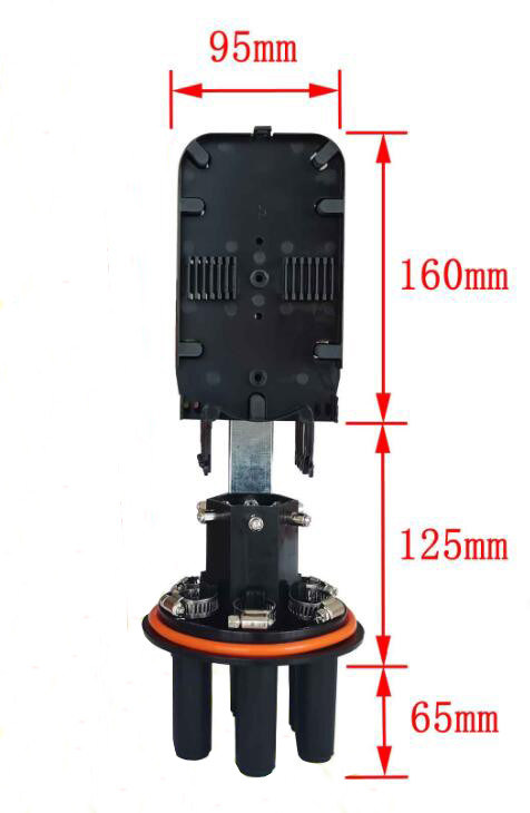 Color negro material de 6 de los puertos del cable de la junta del cierre 24F 48F 72F 96F PP ABS de fibra óptica de la PC