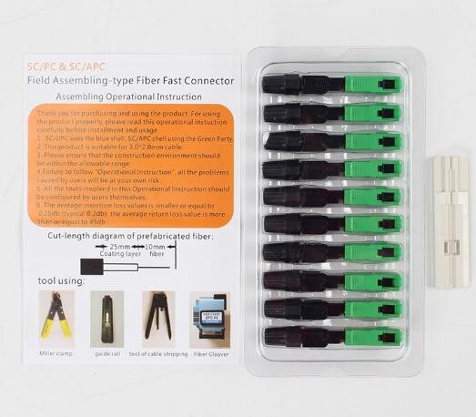 Sola pérdida de inserción rápida integrada del conector del SC APC del molde 0.3DB que pule Stype