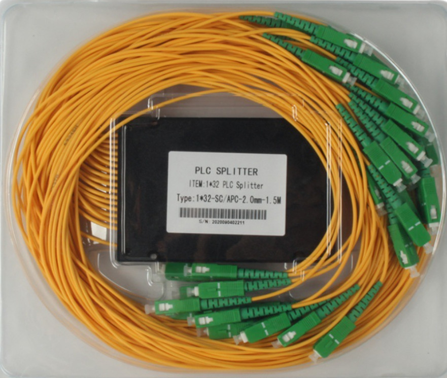Fibra óptica del divisor del SC APC 1x32 para las coletas 1260nm - longitud de 2.0M M del trabajo 1650nm